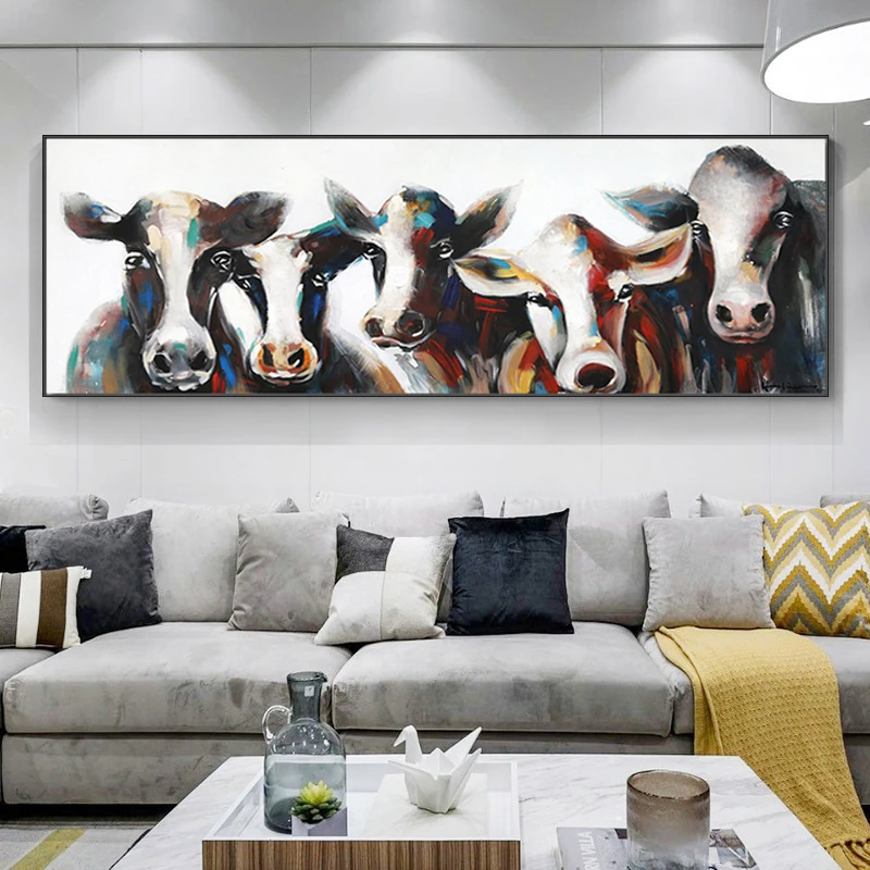Bblack and White Cows Oil Painting on Canvas Modern Animal Posters and Print Wall Art Picture for Living Room Home Decor Cuadros
Bblack and White Cows Oil Painting on Canvas Modern Animal Posters and Print Wall Art Picture for Living Room Home Decor Cuadros