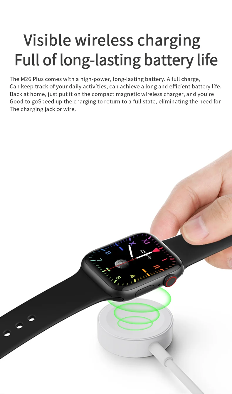 Original M26plus Smart Watch 1.77" Double Button Full Screen Bluetooth Call Customized Wallpaper Wireless Charger smartwatch
Original M26plus Smart Watch 1.77" Double Button Full Screen Bluetooth Call Customized Wallpaper Wireless Charger smartwatch