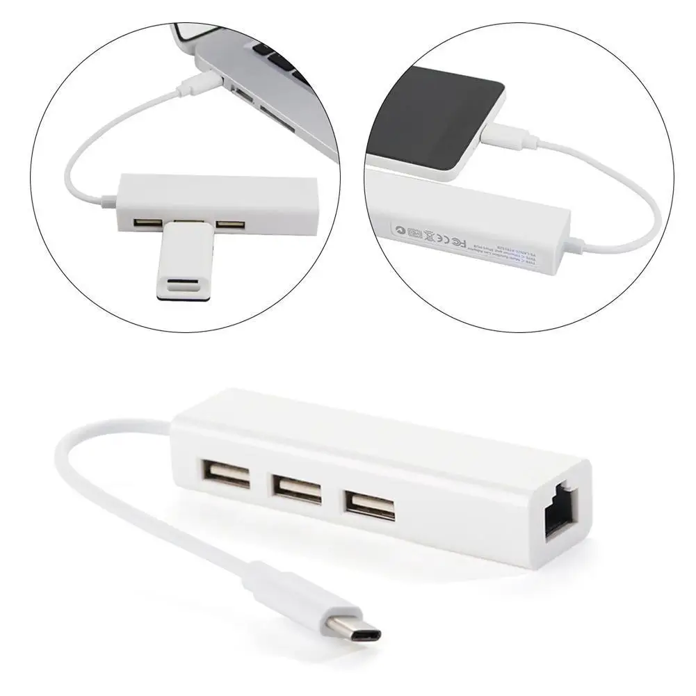 NEW Usb3.1 Type-c 3 Port Usb Hub 2.0 RJ45 Lan Network Card Usb Splitter Ethernet Usb To Adapter Usb Hub D3L1
NEW Usb3.1 Type-c 3 Port Usb Hub 2.0 RJ45 Lan Network Card Usb Splitter Ethernet Usb To Adapter Usb Hub D3L1