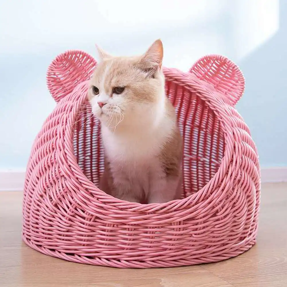 Pet Woven Bed House Sleeping Bed for Cats and Puppies Ventilate Sleeping Cave Bed S L Two Size Good For Summer
Pet Woven Bed House Sleeping Bed for Cats and Puppies Ventilate Sleeping Cave Bed S L Two Size Good For Summer