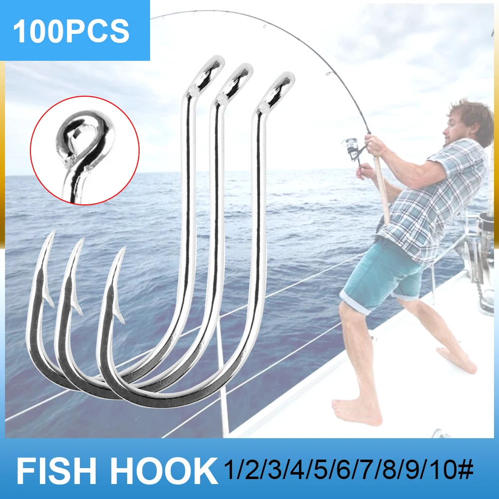 High Carbon Steel Fishing Hooks Single Circle Fishhook Fly Fishing Hip Barbed Carp Hook Sea Tackle Accessories 100PC 1#-10# Size
High Carbon Steel Fishing Hooks Single Circle Fishhook Fly Fishing Hip Barbed Carp Hook Sea Tackle Accessories 100PC 1#-10# Size