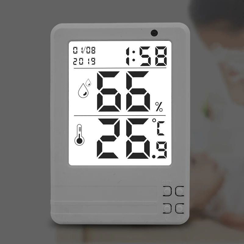 LCD Digital Thermometer Hygrometer Alarm Clock Calendar Weather Station Desk Clock Temperature Humidity Meter Barometer Indoor
LCD Digital Thermometer Hygrometer Alarm Clock Calendar Weather Station Desk Clock Temperature Humidity Meter Barometer Indoor