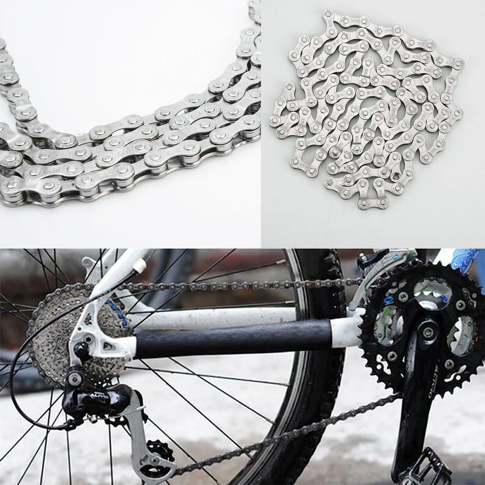 Bike Chain 116 Links Unique riveting wayVTT MTB Mountain Bike Neon-Like Silver Bicycle Chain Components Bike Accessories
Bike Chain 116 Links Unique riveting wayVTT MTB Mountain Bike Neon-Like Silver Bicycle Chain Components Bike Accessories