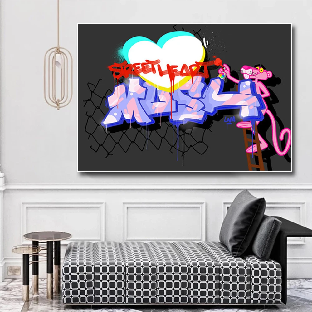 Pop Art Pink Panther Spray Heart Shape on Car Pop Poster Wall Art Print Canvas Painting Picture Living Room Home Decoration
Pop Art Pink Panther Spray Heart Shape on Car Pop Poster Wall Art Print Canvas Painting Picture Living Room Home Decoration