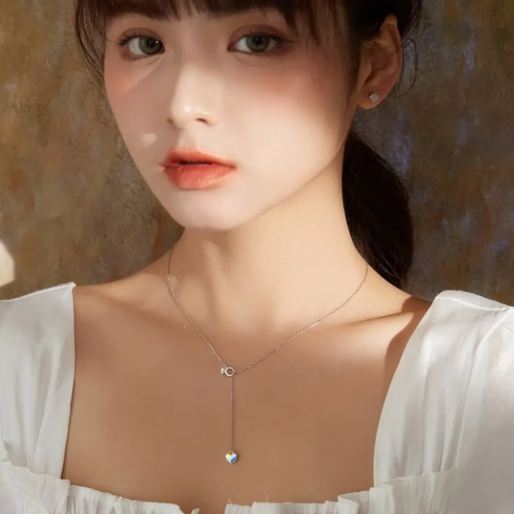 LEKANI 925 Sterling Silver Mini Ring And Heart Pendant Necklaces For Women Trendy Aurora Austria Crystal Necklace Jewelry
LEKANI 925 Sterling Silver Mini Ring And Heart Pendant Necklaces For Women Trendy Aurora Austria Crystal Necklace Jewelry