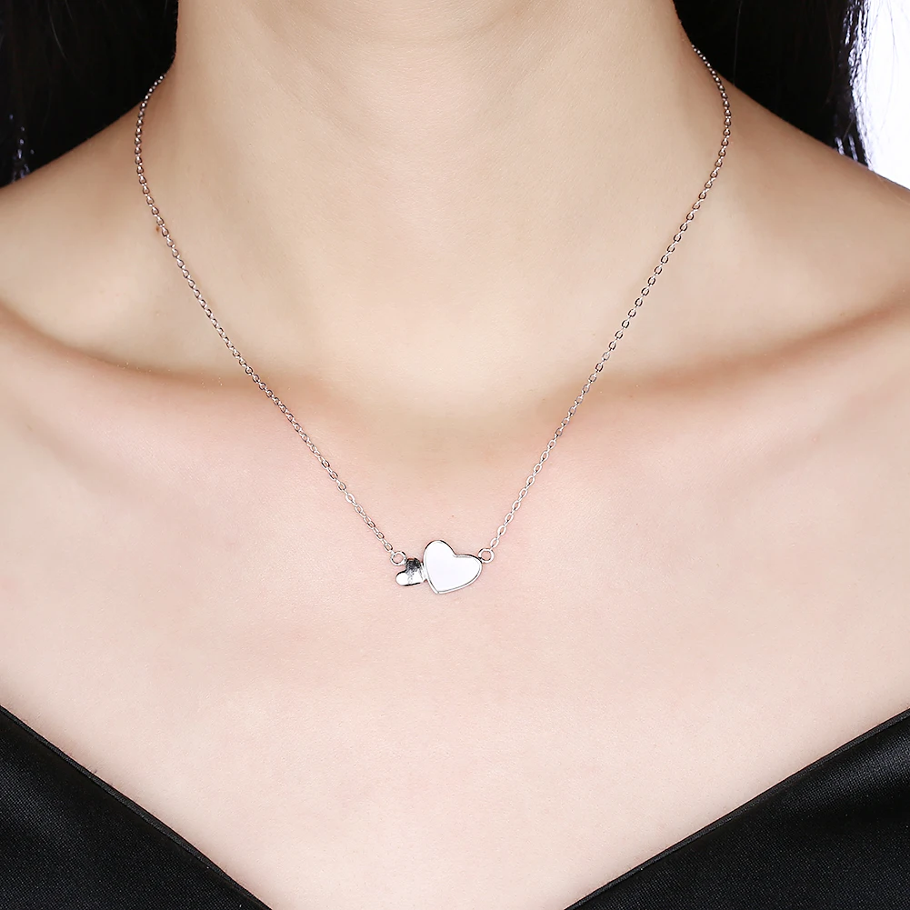 LEKANI 925 Sterling Silver Double Heart Pendant Necklaces Women Trendy White Shell Necklace Charms Romantic Anniversary Jewelry
LEKANI 925 Sterling Silver Double Heart Pendant Necklaces Women Trendy White Shell Necklace Charms Romantic Anniversary Jewelry