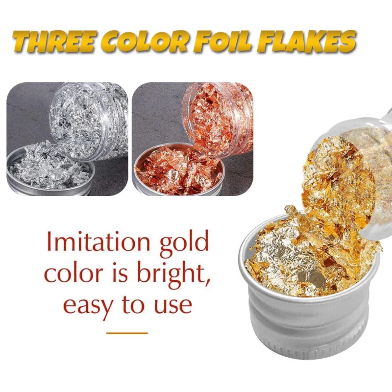 Gold Foil Flakes Imitation Gold Foil Flakes Gold Leaf Sheets Gold Papper For Nails, Painting, Crafts, Slime Resin Jewelry M
Gold Foil Flakes Imitation Gold Foil Flakes Gold Leaf Sheets Gold Papper For Nails, Painting, Crafts, Slime Resin Jewelry M