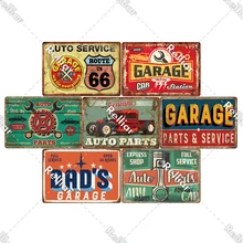 Classic Car Truck Vintage Metal Signs Garage Plaque Wall Art Painting Cafe Decor Warning Sign 24 Hours Full Service