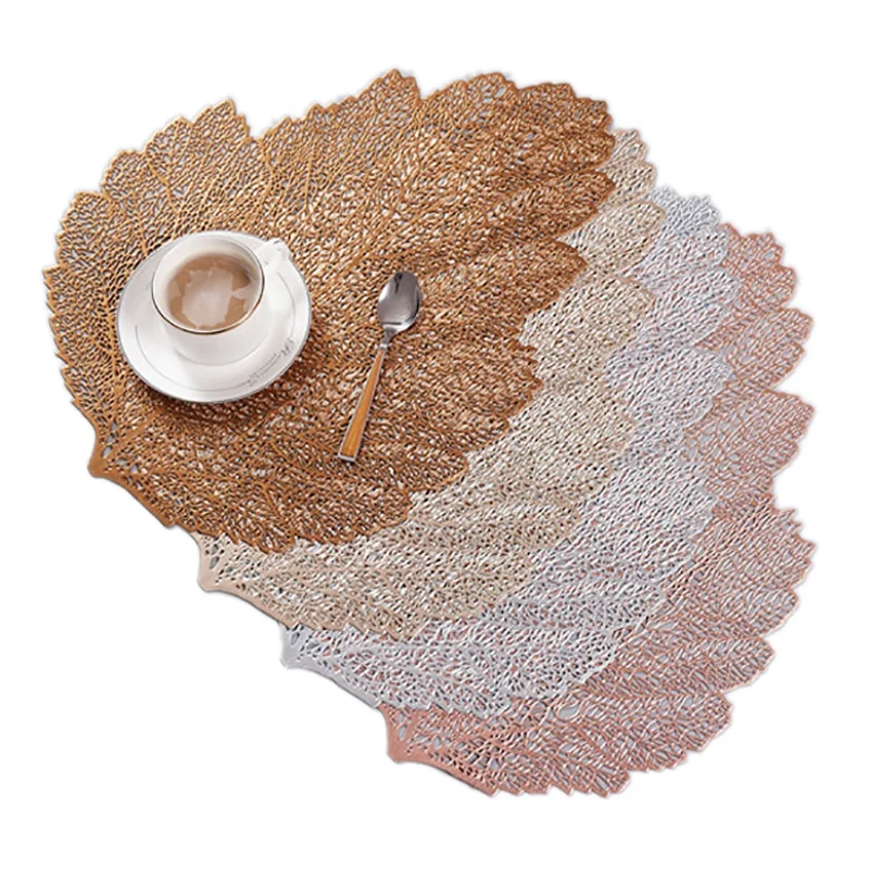Hot SV-4Pcs Hollow Leaf PVC Placemats Simulation Plant Dining Table Mats Cup Coasters Insulation Pad Waterproof Disc Bowl Pads
Hot SV-4Pcs Hollow Leaf PVC Placemats Simulation Plant Dining Table Mats Cup Coasters Insulation Pad Waterproof Disc Bowl Pads