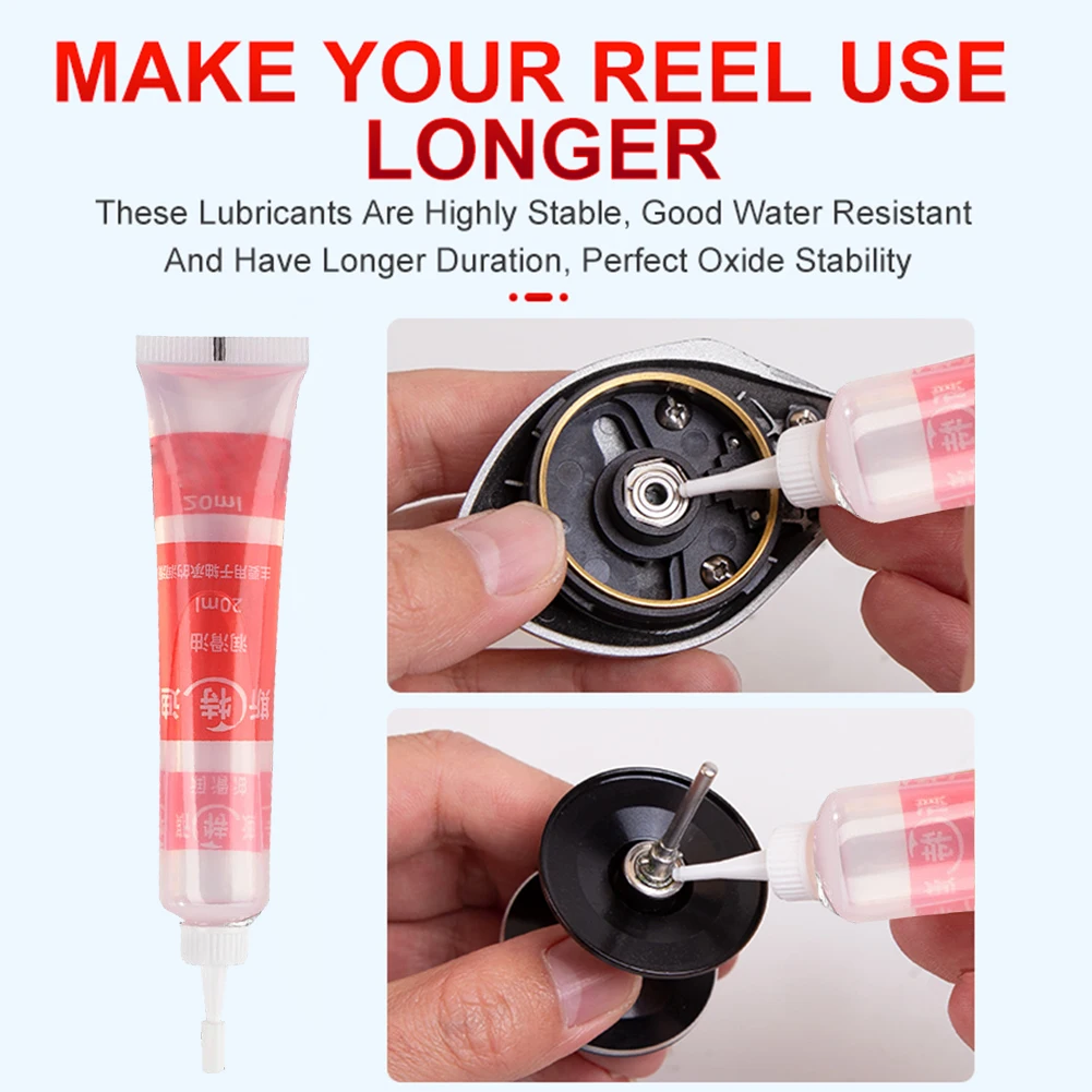 Fishing Reel Oil and Grease 20+20ml Lubricant Oil for Baitcasting Spinning Fishing Reel Fishing Tackle Practical High Recommend
Fishing Reel Oil and Grease 20+20ml Lubricant Oil for Baitcasting Spinning Fishing Reel Fishing Tackle Practical High Recommend