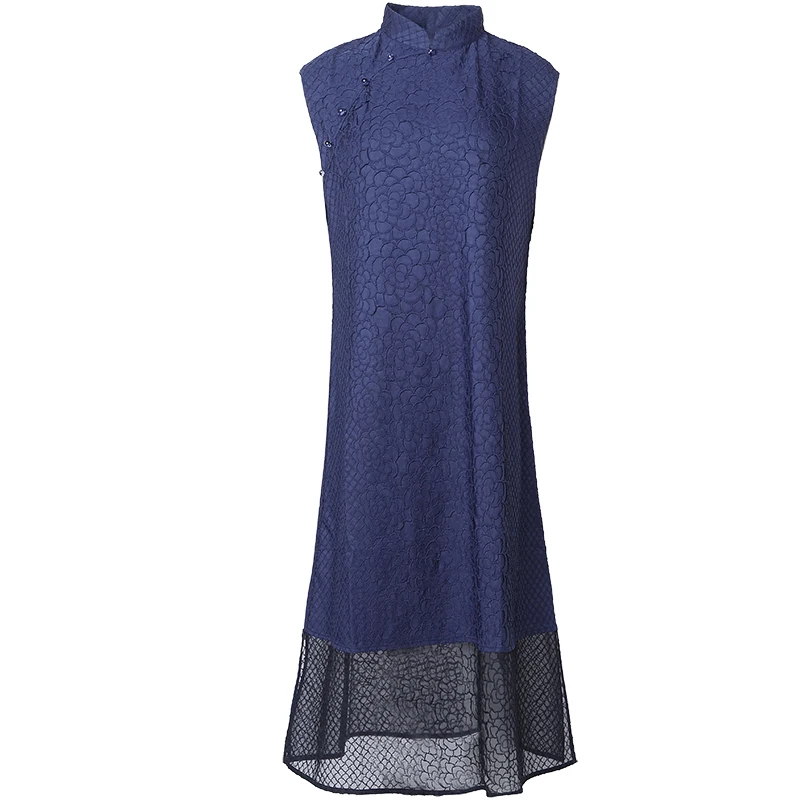 Vintage Dress Plus Size For Women 45-75 kg 2020 Summer Stand collar Sleeveless Loose Miyake Pleated Middle-age Mother Dress
Vintage Dress Plus Size For Women 45-75 kg 2020 Summer Stand collar Sleeveless Loose Miyake Pleated Middle-age Mother Dress
