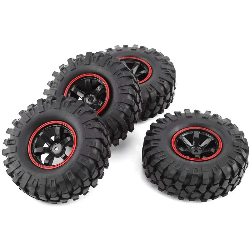 

4Pcs 1.9 Inch 96mm 1/10 Scale Tires with Wheel Rim for 1/10 SCX10 Tamiya CC01 D90 CC01 RC Rock Crawler Parts