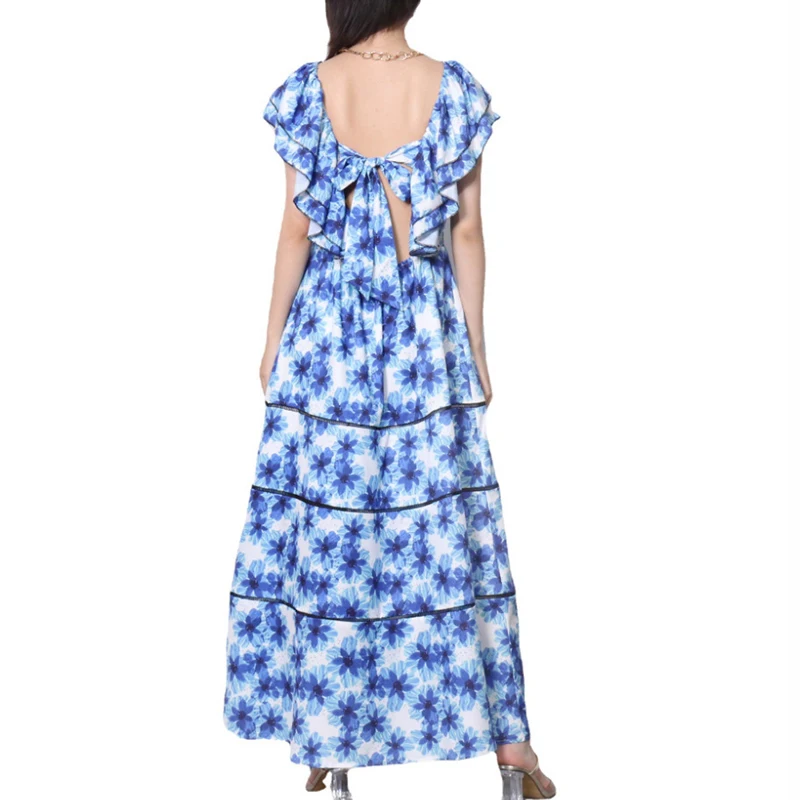 XIZIHUPAN Casual Bowknot Backless Dress For Women Slash Neck Short Sleeve High Waist Maxi Dresses Female Summer Fashion 2021 New 
XIZIHUPAN Casual Bowknot Backless Dress For Women Slash Neck Short Sleeve High Waist Maxi Dresses Female Summer Fashion 2021 New