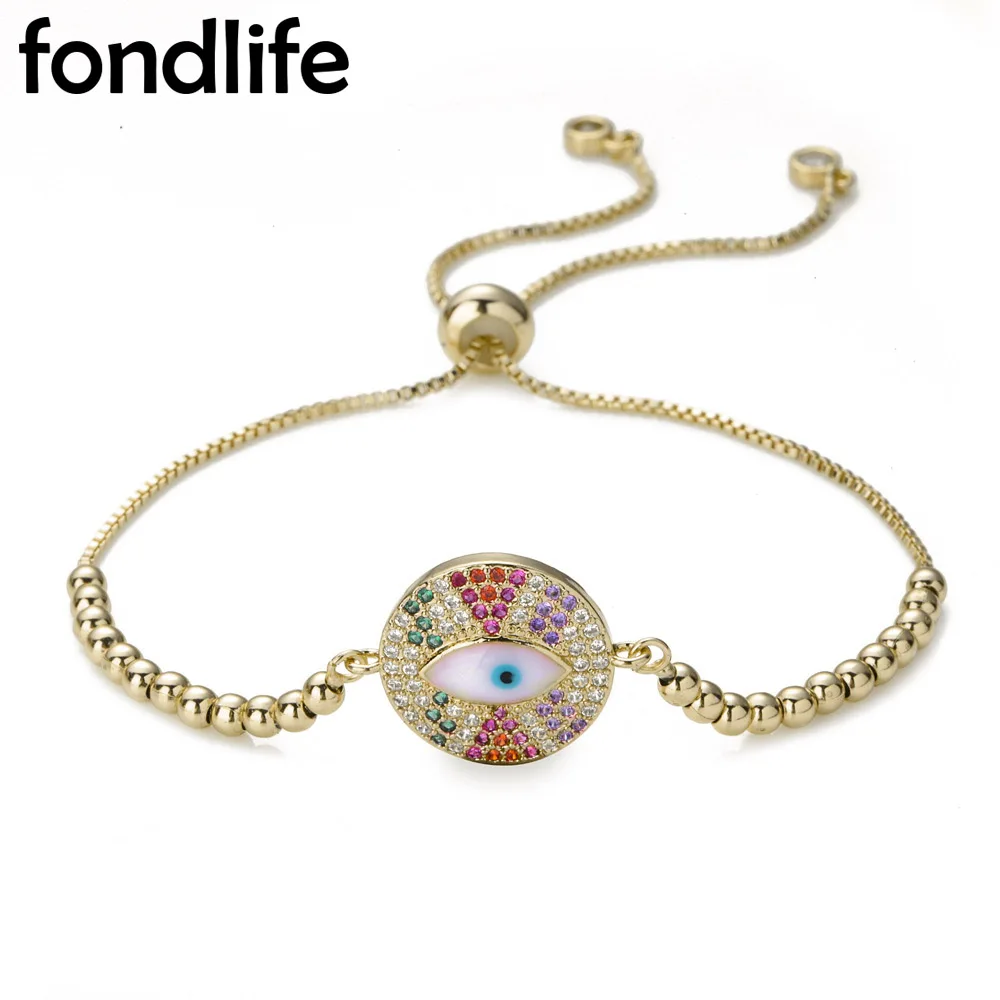 AAA Shiny Multicolor Rainbow Evil Eye Lucky Charm Chain Bracelet Women 2021 New Fashion Round Copper Beads Adjustable Jewelry
AAA Shiny Multicolor Rainbow Evil Eye Lucky Charm Chain Bracelet Women 2021 New Fashion Round Copper Beads Adjustable Jewelry