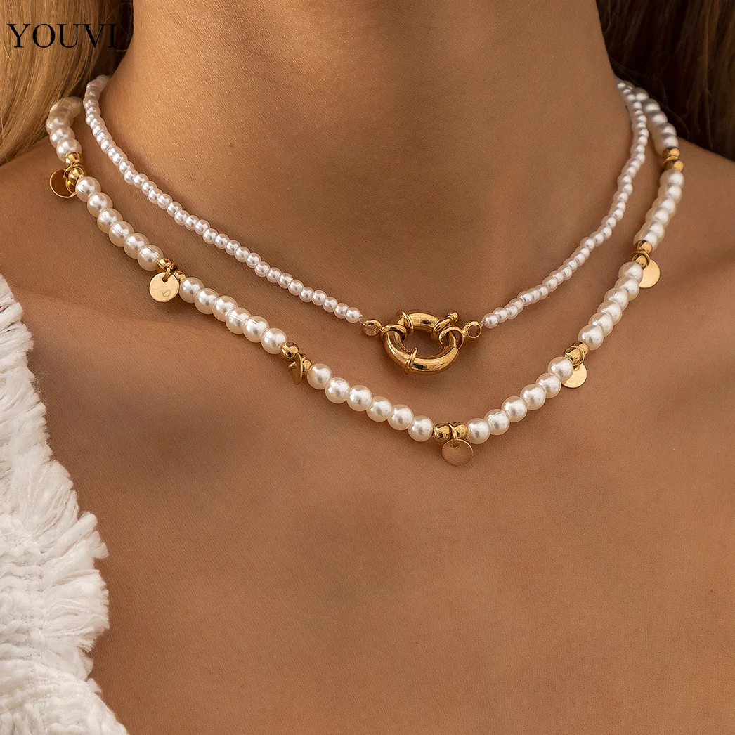 YOUVI 2Pcs/Set Elegant White Pearl Choker Necklace Set for Women Collares Bridal Wedding Kpop Beaded Chain Aesthetic Jewelry
YOUVI 2Pcs/Set Elegant White Pearl Choker Necklace Set for Women Collares Bridal Wedding Kpop Beaded Chain Aesthetic Jewelry