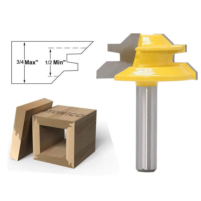 1PC 8MM Shank Milling Cutter Wood Carving 45 Degree Small Lock Miter Wood Router Bit Tungsten Carbide Woodworking Milling Cutter
1PC 8MM Shank Milling Cutter Wood Carving 45 Degree Small Lock Miter Wood Router Bit Tungsten Carbide Woodworking Milling Cutter