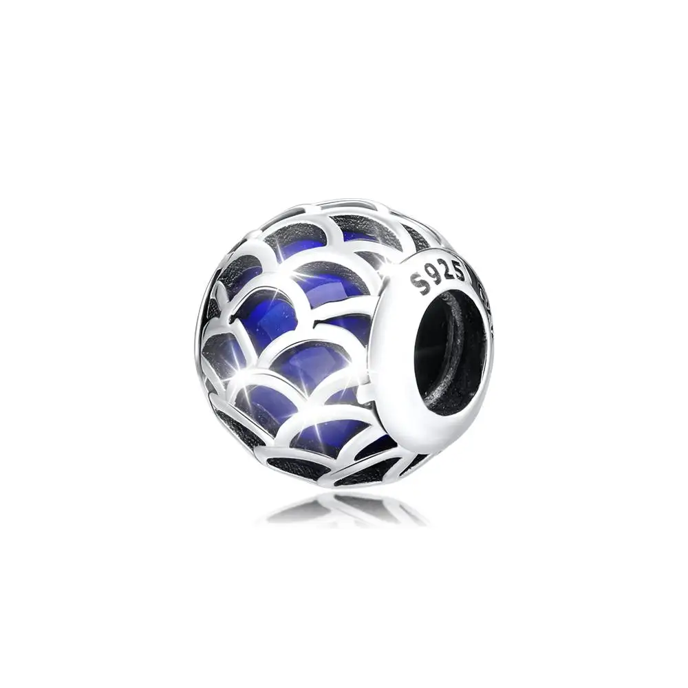 

Fits for CKK Charms Bracelets Nature's Radiance Beads with Blue CZ 100% 925 Sterling-Silver-Jewelry Free Shipping