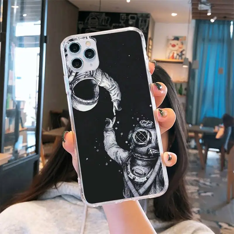 Space Moon astronaut Phone Case Transparent for iPhone 6 7 8 11 12 s mini pro X XS XR MAX Plus cover funda shell
Space Moon astronaut Phone Case Transparent for iPhone 6 7 8 11 12 s mini pro X XS XR MAX Plus cover funda shell