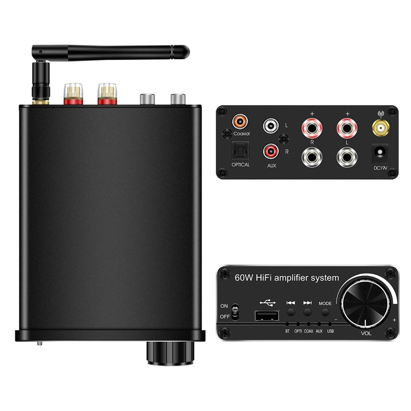 Mini Bluetooth 5.0 Power Amplifiers HiFi Stereo Home o Digital Sound Amplifier Support DAC(US Plug) 
Mini Bluetooth 5.0 Power Amplifiers HiFi Stereo Home o Digital Sound Amplifier Support DAC(US Plug)