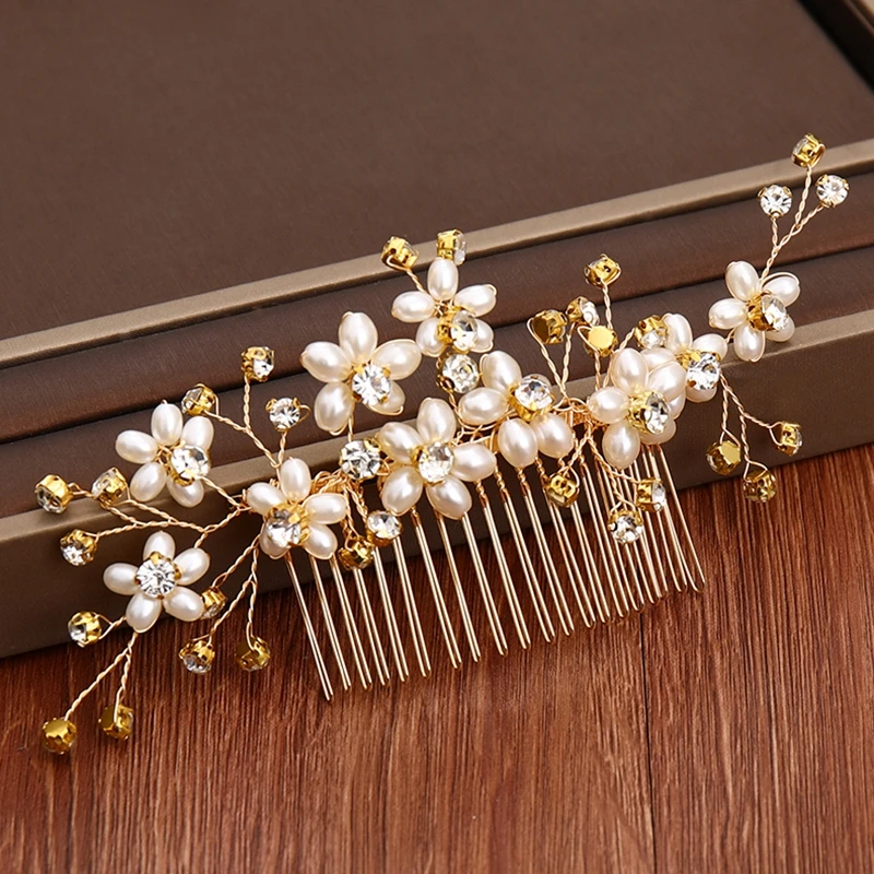 Gold Bridal Hair Comb Rhinestone Pearl Wedding Hair Accessories Tiara Handmade Bridal Jewelry Hair Comb Wedding Head Decoration
Gold Bridal Hair Comb Rhinestone Pearl Wedding Hair Accessories Tiara Handmade Bridal Jewelry Hair Comb Wedding Head Decoration
