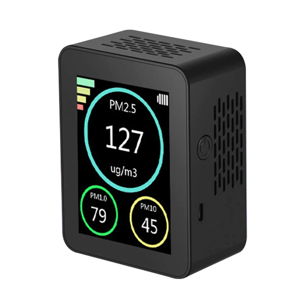 Meter Air Quality Monitor PM2.5 Detector Detection Of Indoor Pollution With LCD Display PM1.0 Detector For Home Office Black
Meter Air Quality Monitor PM2.5 Detector Detection Of Indoor Pollution With LCD Display PM1.0 Detector For Home Office Black