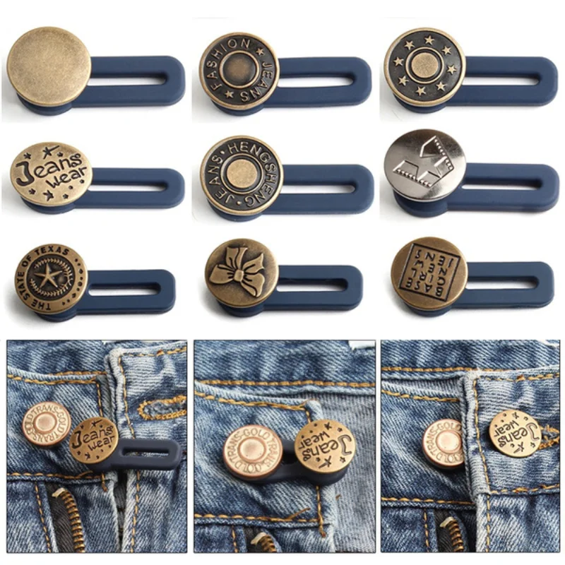 5Pcs Free Sewing Buttons Adjustable Disassembly Retractable Jeans Waist Button Metal Extended Buckles Pant Waistband Expander
5Pcs Free Sewing Buttons Adjustable Disassembly Retractable Jeans Waist Button Metal Extended Buckles Pant Waistband Expander