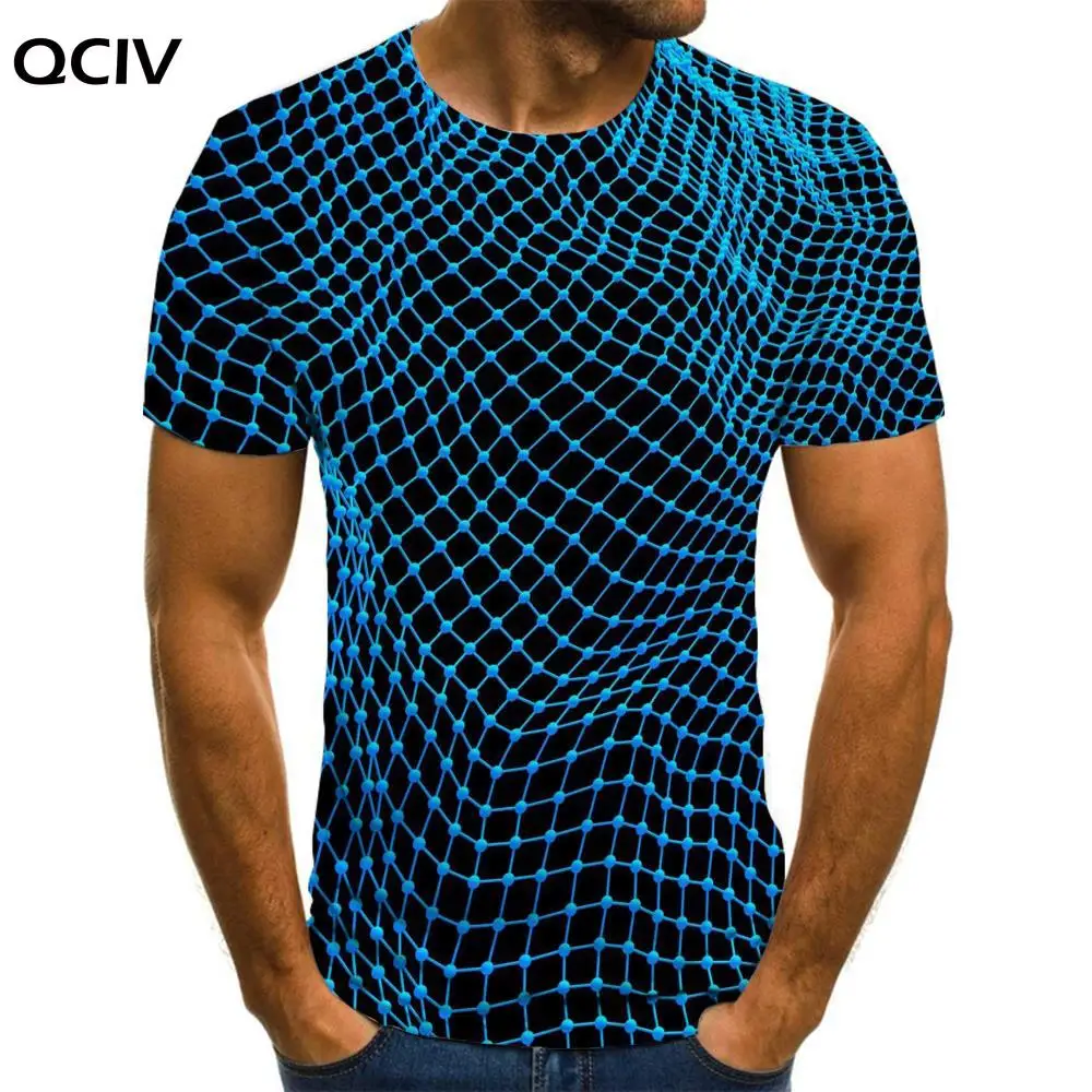 

QCIV Geometry T-shirt Men Abstract Anime Clothes Creativity Tshirts Casual Harajuku Shirt Print Short Sleeve Punk Rock Printed
