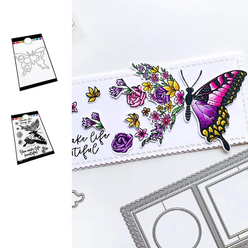 Roses and butterflies Cutting Dies and Stamps Scrapbook Dariy Decoration Stencil Embossing Template Diy Greeting Card New
Roses and butterflies Cutting Dies and Stamps Scrapbook Dariy Decoration Stencil Embossing Template Diy Greeting Card New