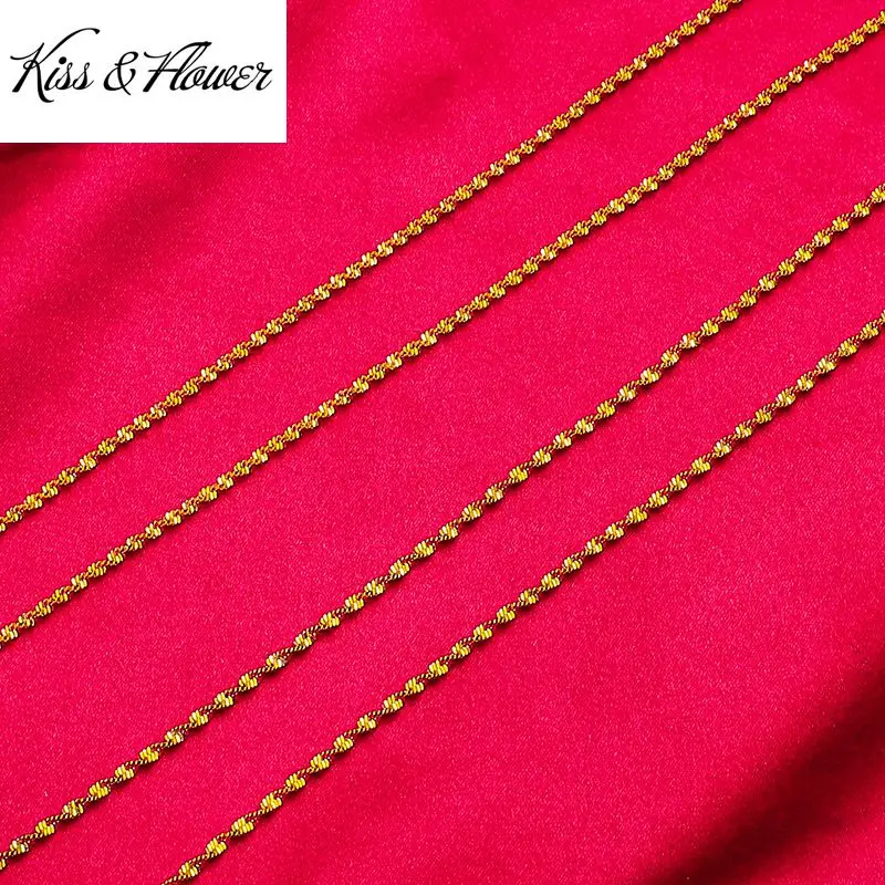 KISS&FLOWER NK115 Fine Jewelry Wholesale Fashion Woman Girl Birthday Wedding Gift Vintage Solid 24KT Gold Thin Chain Necklaces
KISS&FLOWER NK115 Fine Jewelry Wholesale Fashion Woman Girl Birthday Wedding Gift Vintage Solid 24KT Gold Thin Chain Necklaces