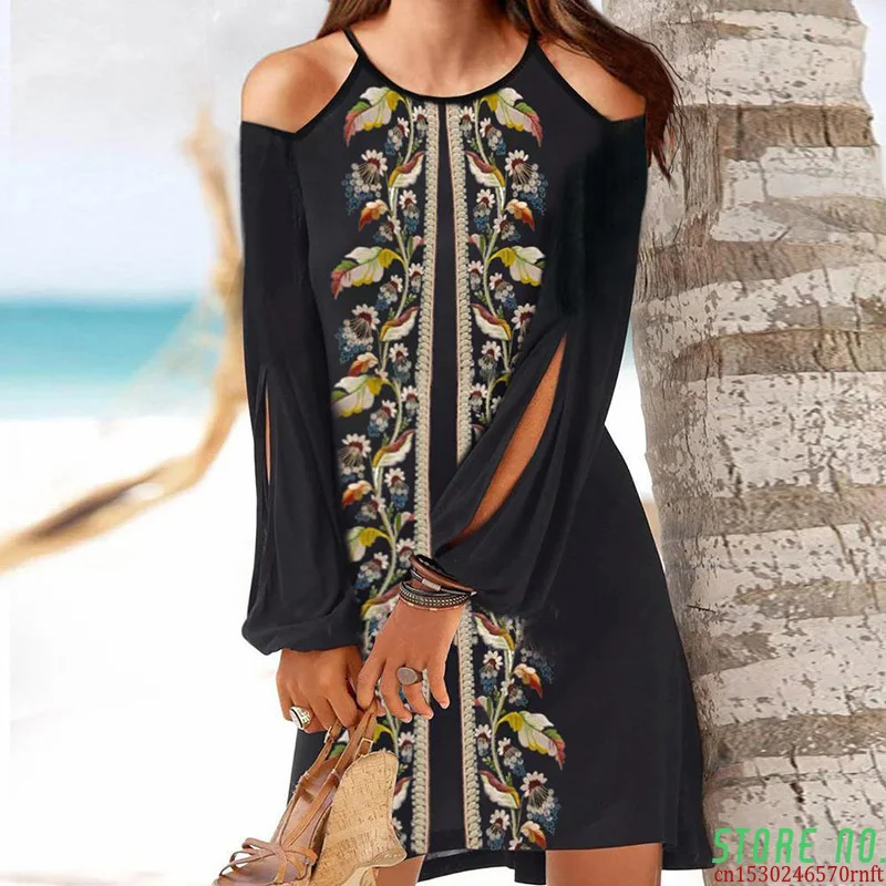2021 Summer Ladies O-Neck Mini Dress Women Long Sleeve Printing Beach Dresses Sexy Hollow Out Plus Size Loose Dress XXXL Vestido
2021 Summer Ladies O-Neck Mini Dress Women Long Sleeve Printing Beach Dresses Sexy Hollow Out Plus Size Loose Dress XXXL Vestido