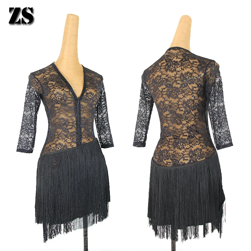 Women Competition Training Dance Clothes Sexy see through Half Sleeves Fringe Salsa Dresses Ballroom Ladies Latin Dress No Bra
Women Competition Training Dance Clothes Sexy see through Half Sleeves Fringe Salsa Dresses Ballroom Ladies Latin Dress No Bra