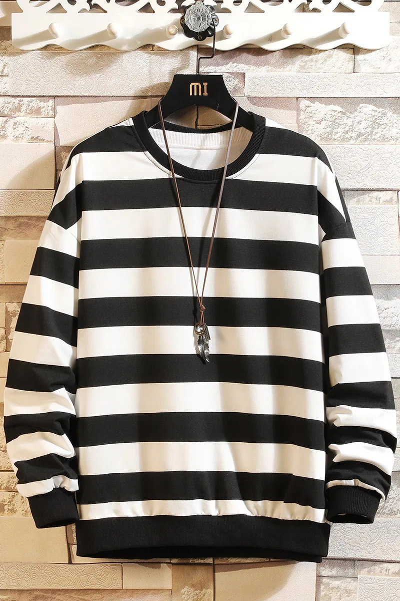 Stripe Sweatshirt Men Harajuku Hoodies Autumn Spring Hoody Casual Hoodie Cotton Sweatshirts Men Streetwear Clothes Loose O-neck
Stripe Sweatshirt Men Harajuku Hoodies Autumn Spring Hoody Casual Hoodie Cotton Sweatshirts Men Streetwear Clothes Loose O-neck