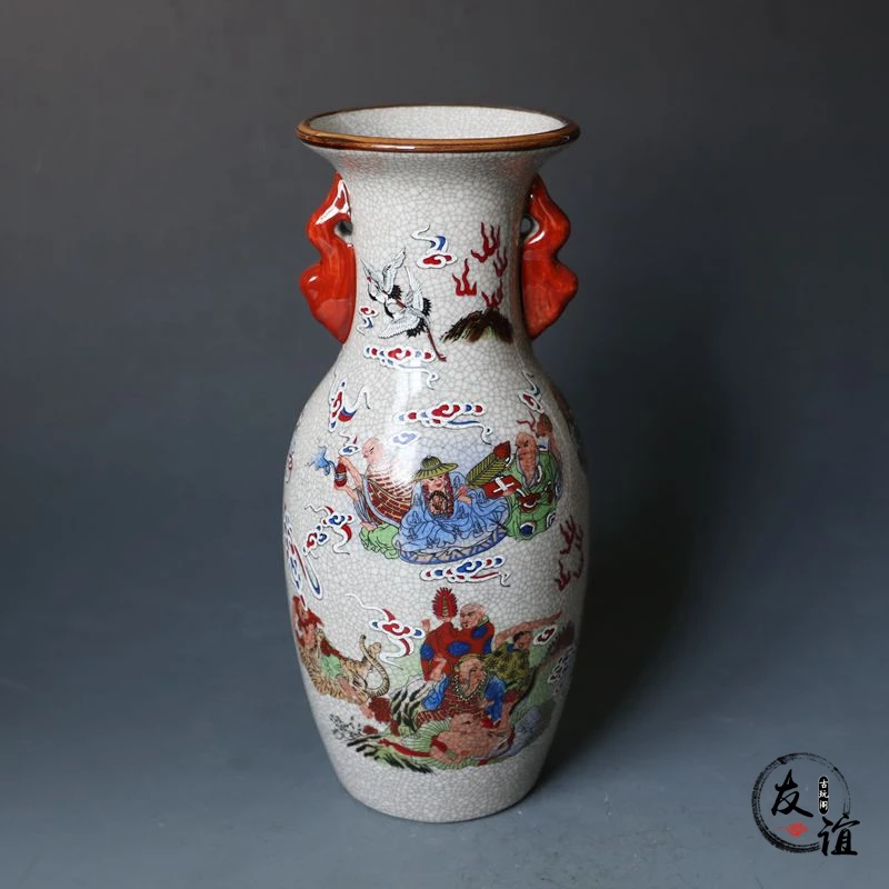 

Античный Фарфор Jingdezhen, цвет пудры, ваза с двумя ушками, украшение для дома
