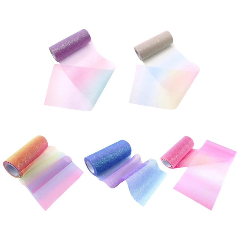 6inch 10Yards Decorative Tulle Rolls with Shiny Powder Skirts DIY Material Gift Wrap Gradient Colour Yarn
6inch 10Yards Decorative Tulle Rolls with Shiny Powder Skirts DIY Material Gift Wrap Gradient Colour Yarn