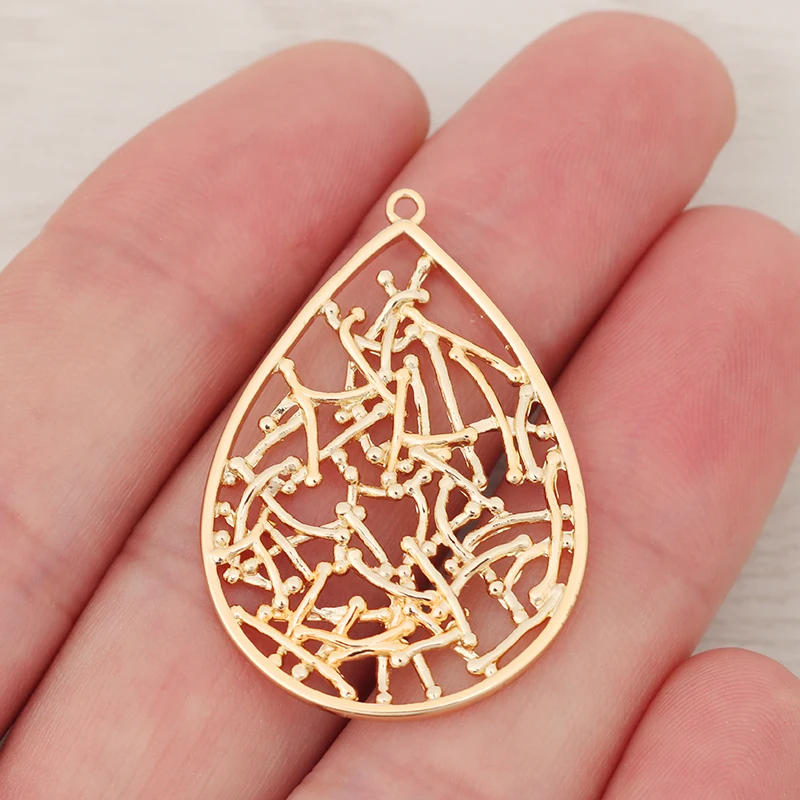 6 X Genuine Gold Color Hollow Filigree Water Drop Earrings Connectors Charms Pendants For DIY Jewelry Making Findings
6 X Genuine Gold Color Hollow Filigree Water Drop Earrings Connectors Charms Pendants For DIY Jewelry Making Findings