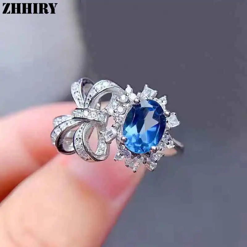 ZHHIRY Genuine Natural Navy Blue Topaz Ring For Women 925 Sterling Silver Gemstone 6*8mm Fine Jewelry
ZHHIRY Genuine Natural Navy Blue Topaz Ring For Women 925 Sterling Silver Gemstone 6*8mm Fine Jewelry