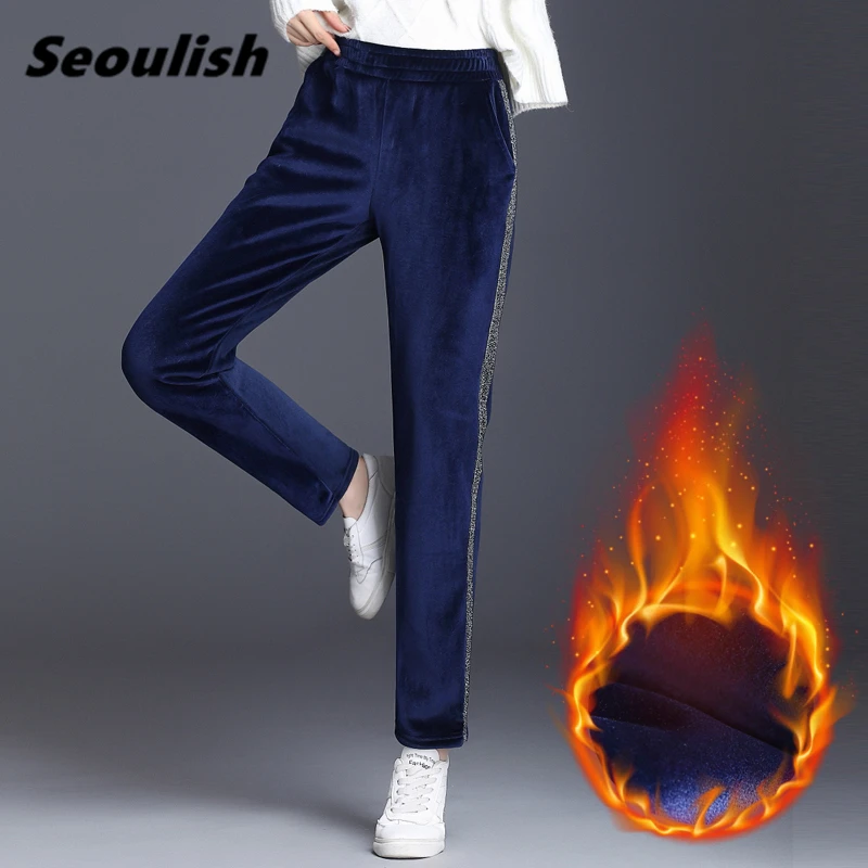 Seoulish Winter Thicken Velvet Warm Women's Pants New 2021 High Waist Skinny Formal Pants Female Elastic Waist Work Trousers
Seoulish Winter Thicken Velvet Warm Women's Pants New 2021 High Waist Skinny Formal Pants Female Elastic Waist Work Trousers