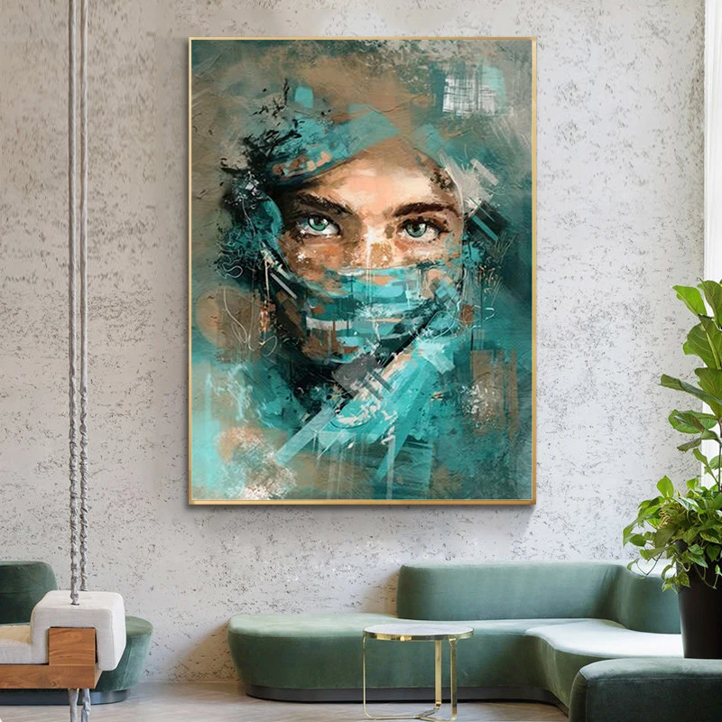 Abstract Woman Portrait with Green Veil Canvas Painting Poster and Prints Watercolour Wall Art Picture for Living Room Decor
Abstract Woman Portrait with Green Veil Canvas Painting Poster and Prints Watercolour Wall Art Picture for Living Room Decor