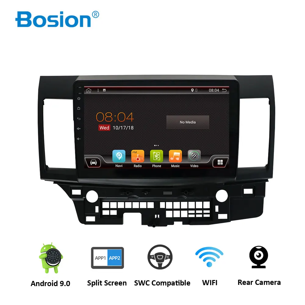 Автомобильный мультимедийный плеер Bosion 2 Din Android 10 для Mitsubishi Lancer EX EVO 2008 2016 1 дюйма dvd