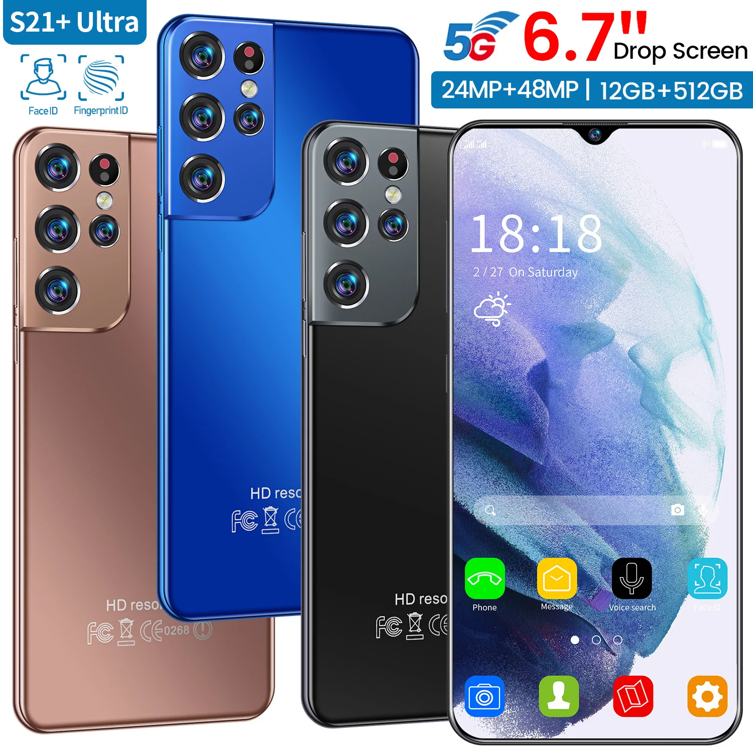 S21+ 6.7-inch 8G+256G Smartphone Global Version 6500mAh Water Drop Screen 24+48MP 10-core Supports Google Face ID Network Phone
S21+ 6.7-inch 8G+256G Smartphone Global Version 6500mAh Water Drop Screen 24+48MP 10-core Supports Google Face ID Network Phone