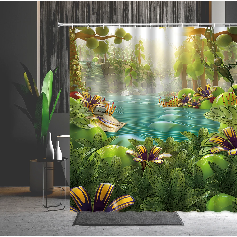 Водонепроницаемая душевая занавеска с рисунком леса, 3D печатная машинная стирка с крючками, перегородка для ванной s
Водонепроницаемая душевая занавеска с рисунком леса, 3D печатная машинная стирка с крючками, перегородка для ванной s