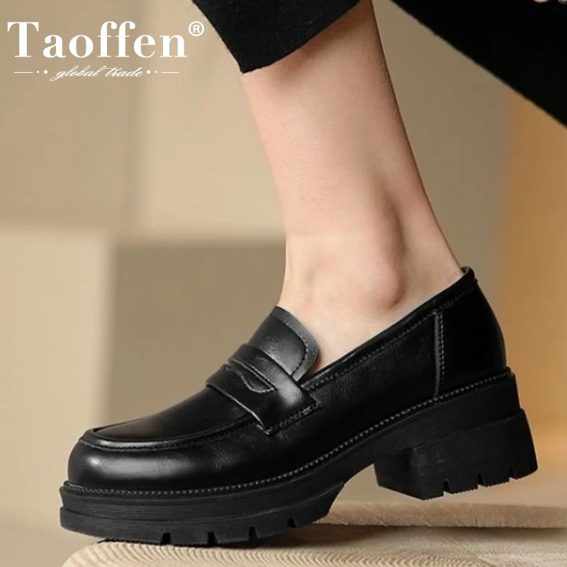 Taoffen Female Pumps Real Leather Shoes 2022 New Fashion Platform Black Street-Wear Slip On Square Heel Footwear Size 35-39
Taoffen Female Pumps Real Leather Shoes 2022 New Fashion Platform Black Street-Wear Slip On Square Heel Footwear Size 35-39