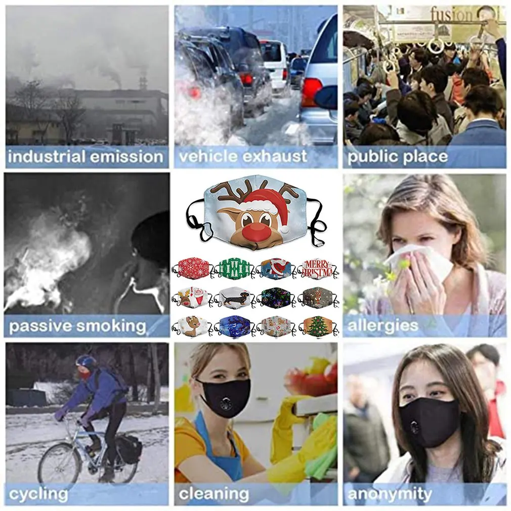 Halloween Funny Mask Christmas Unisex Printed Masks Christmas Tree Santa Claus Elk Printed Windproof Masks 
Halloween Funny Mask Christmas Unisex Printed Masks Christmas Tree Santa Claus Elk Printed Windproof Masks