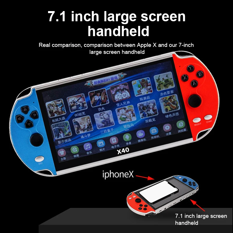 X40 Handheld Video Game Console Double Player Wired Controller For PS1/GBA/NES Classic Retro TV Game Console 16GB 20000+ Games
X40 Handheld Video Game Console Double Player Wired Controller For PS1/GBA/NES Classic Retro TV Game Console 16GB 20000+ Games