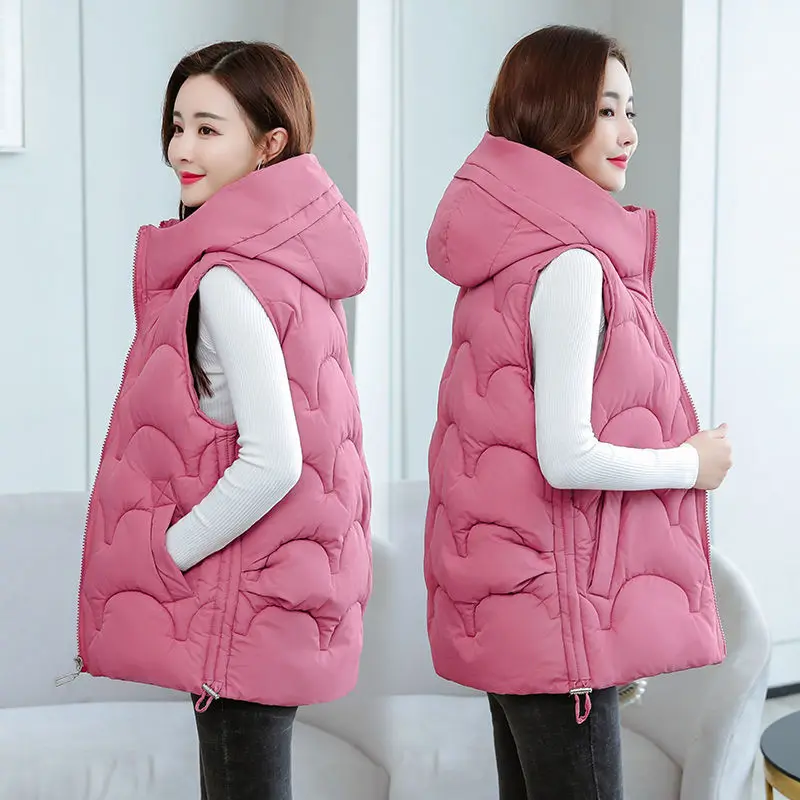 2021 Autumn Women Hooded Vest Female Solid Casual Sleeveless Vest Lady Thick Stand Collar Cotton Padded Waistcoat M189
2021 Autumn Women Hooded Vest Female Solid Casual Sleeveless Vest Lady Thick Stand Collar Cotton Padded Waistcoat M189