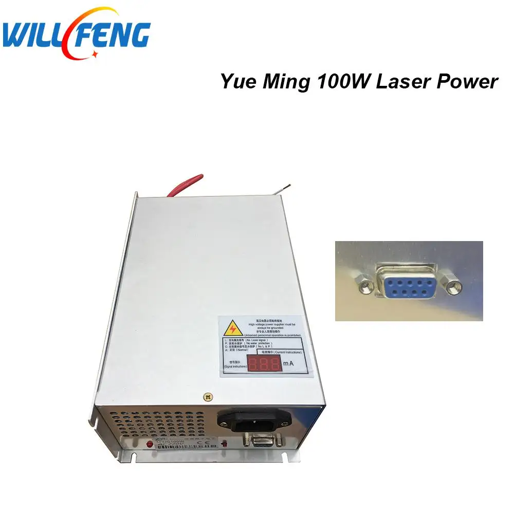 Will Feng YueMing100w Co2 лазерный источник питания для резак гравировальный станок Yue Ming
