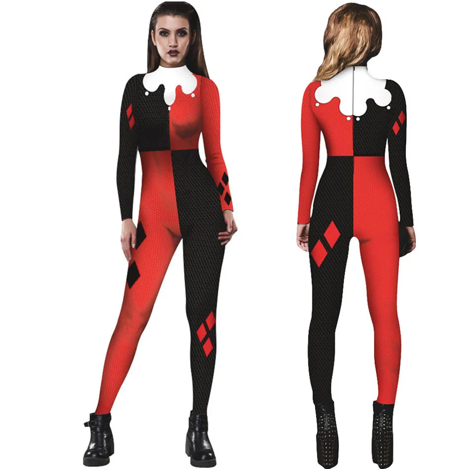Christmas Harleen Quinzel Superhero Ladies Cosplay Jumpsuit Rompers Catsuit Sexy Women Cosplay Costumes Halloween Femme Bodysuit
Christmas Harleen Quinzel Superhero Ladies Cosplay Jumpsuit Rompers Catsuit Sexy Women Cosplay Costumes Halloween Femme Bodysuit