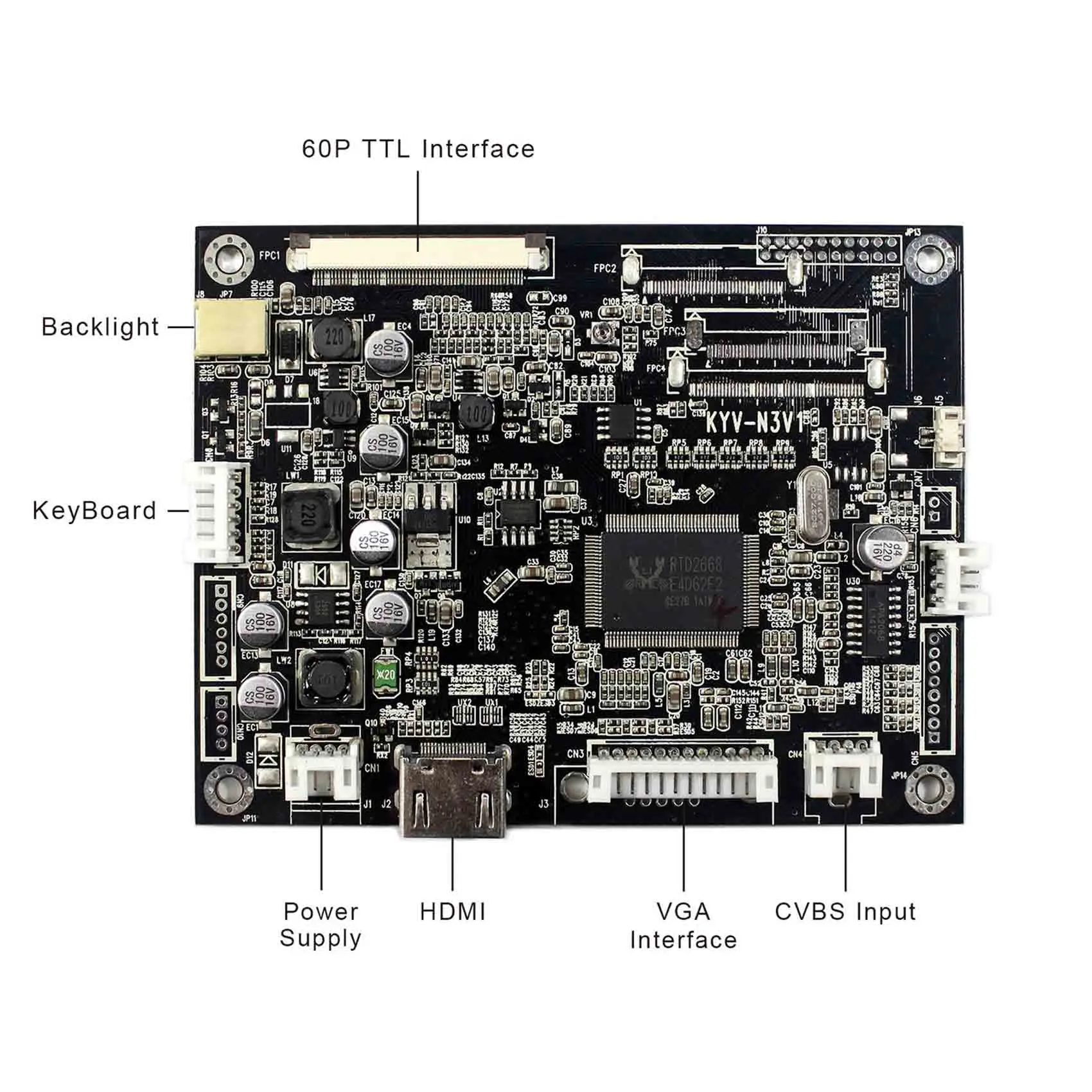 Origin New 10.4inch A104SN03 V1 800X600 LCD Screen HDMI+VGA+AV LCD Controller Board KYV-N3-V1 Work For 60Pin TTLLCD Display
Origin New 10.4inch A104SN03 V1 800X600 LCD Screen HDMI+VGA+AV LCD Controller Board KYV-N3-V1 Work For 60Pin TTLLCD Display