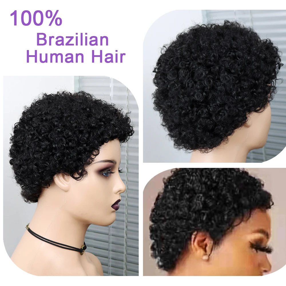 Cheap Short Human Hair Wigs Pixie Cut For Black Women Remy Curly Brazilian Wig Human Hair Glueless Full Machine Made Wigs
Cheap Short Human Hair Wigs Pixie Cut For Black Women Remy Curly Brazilian Wig Human Hair Glueless Full Machine Made Wigs