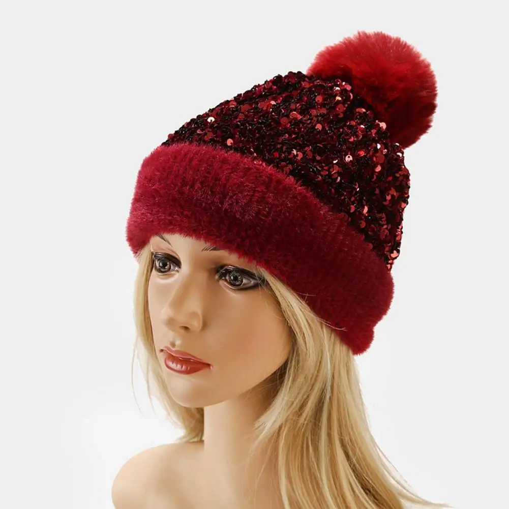 Brand Winter knitted Beanies Hats Women Luxury Bing Sequins Beanie Skullies Female Fur Pompom Hat Bonnet Beanie Caps
Brand Winter knitted Beanies Hats Women Luxury Bing Sequins Beanie Skullies Female Fur Pompom Hat Bonnet Beanie Caps